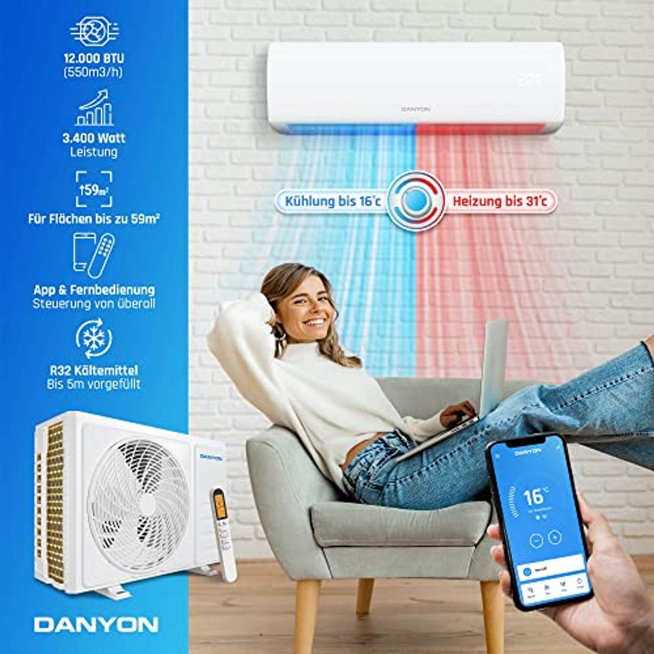 Danyon Klimaanlage Split 12000 BTU