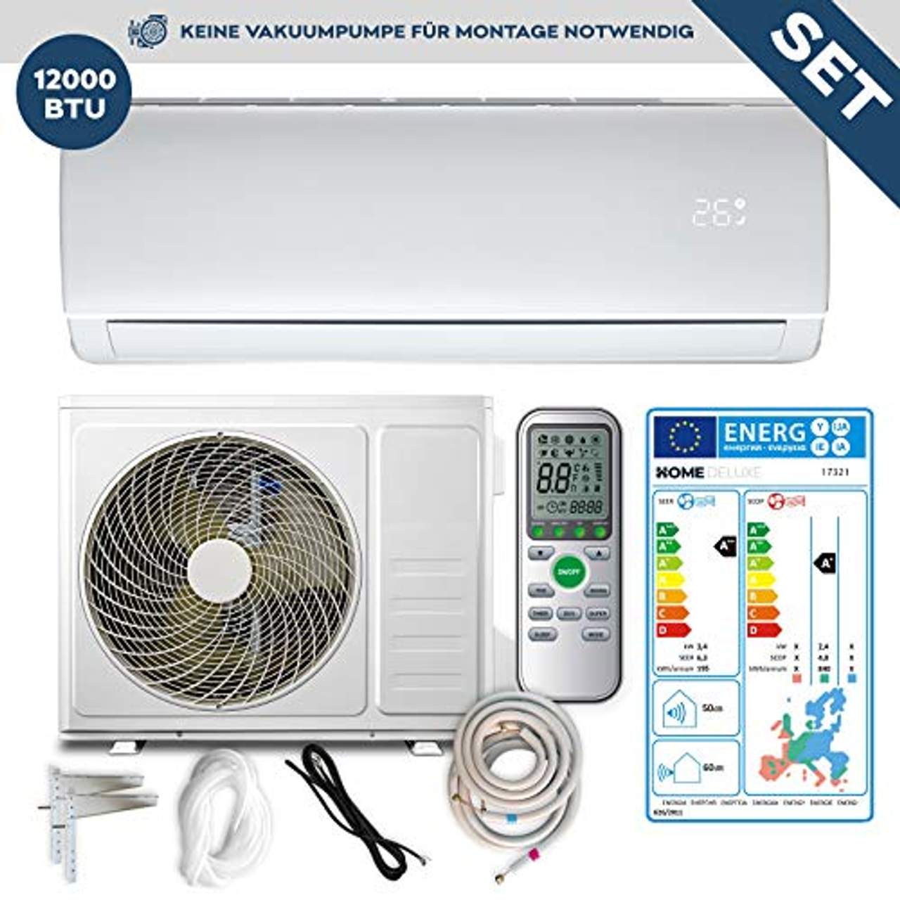 Home Deluxe Klimaanlage Set SPLIT 12-12000 BTU/h