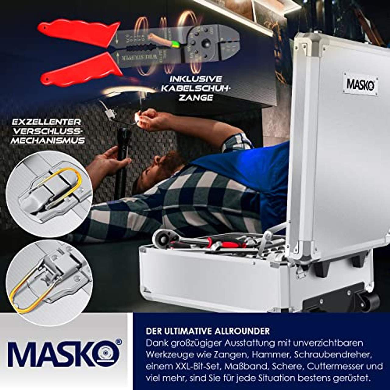 Masko 969 tlg Werkzeugkoffer Werkzeugkasten Werkzeugkiste Werkzeug