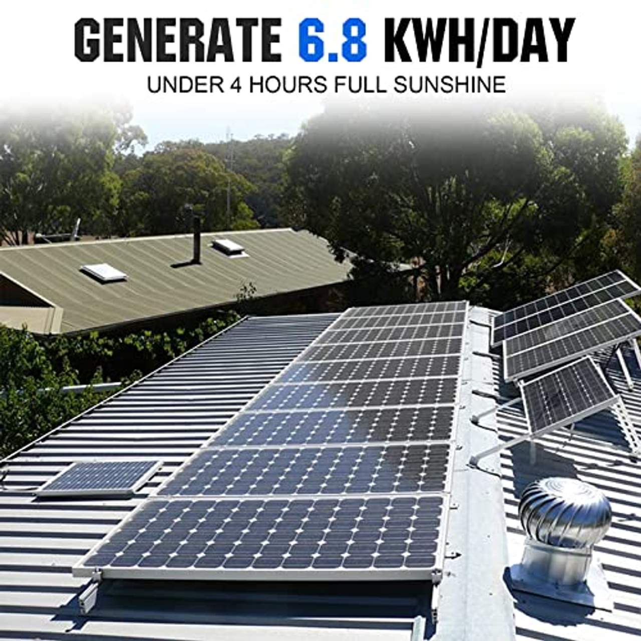 ECO-WORTHY 6,8 kW·h Solarsystem 1700W 24V