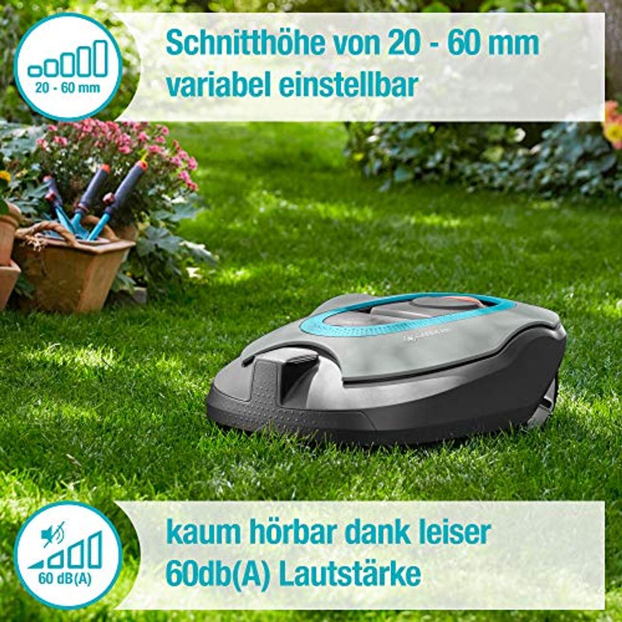 Gardena smart system Set: Mähroboter smart SILENO+ bis zu 2000 m² Rasenfläche