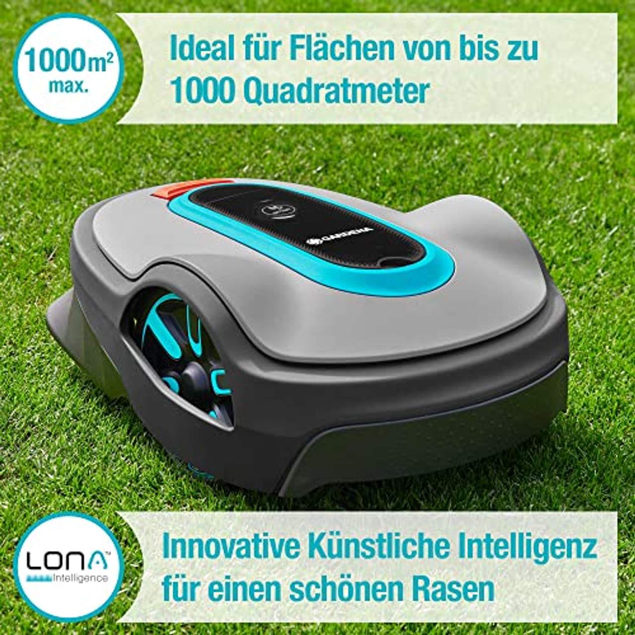 Gardena Mähroboter smart Sileno Life 1000 m² Set: Innovative Lona AI-Technologie
