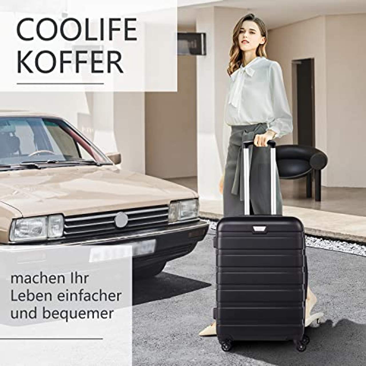 COOLIFE Hartschalen-Koffer Trolley Rollkoffer Reisekoffer ardschale