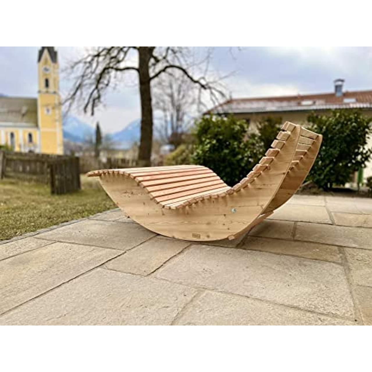 Holztec-Leitner Schaukelliege Wippliege Obersee 120 cm in Lärchenholz Made in Bavaria