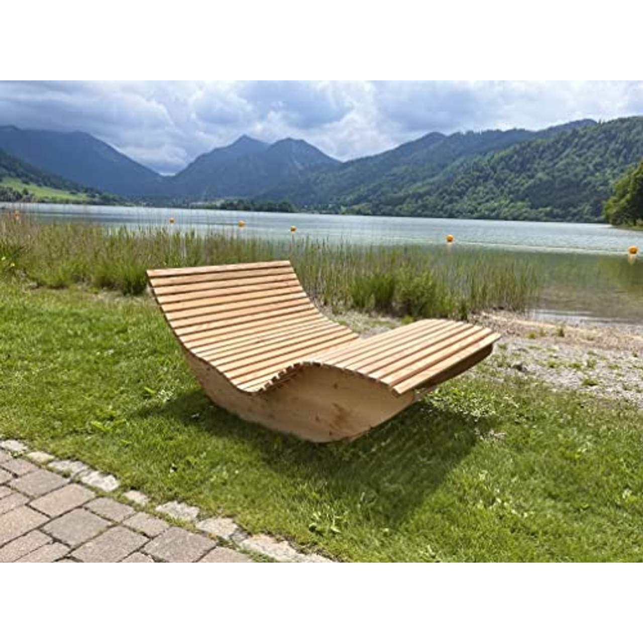Holztec-Leitner Schaukelliege Wippliege Obersee 120 cm in Lärchenholz Made in Bavaria
