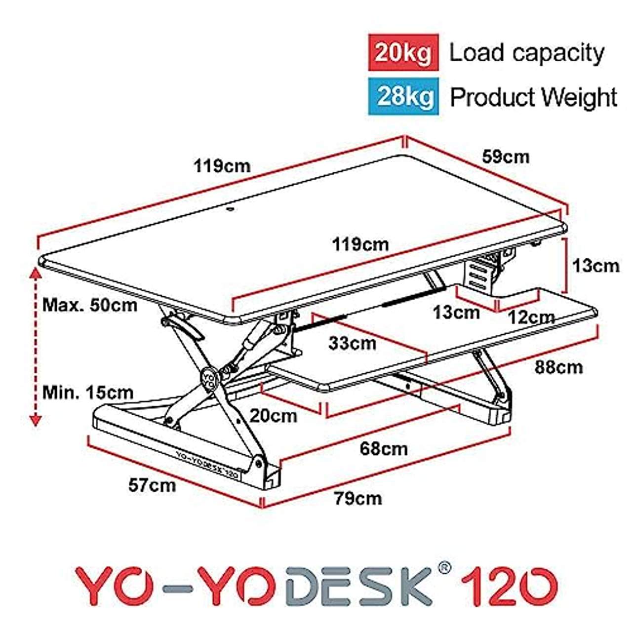 Yo-Yo DESK 120 für Ihren gesunden und produktiven Steharbeitsplatz