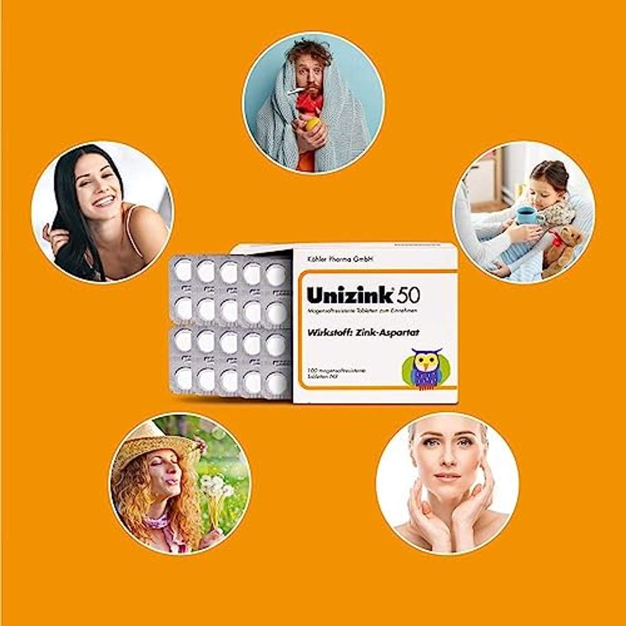 Unizink 50 mg magensaftresistente Tabletten