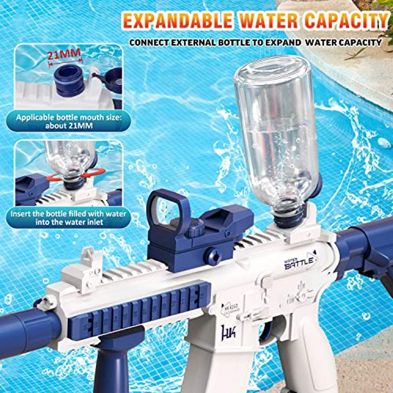 VATOS 2 StückElektrische Wasserpistole für Erwachsene Kinder   