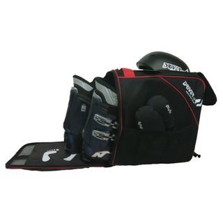 Driver13 Skischuhtasche Skistiefeltasche mit Helmfach für Hart Softboots Inliner und Bootbag Tasche schwarz-rot