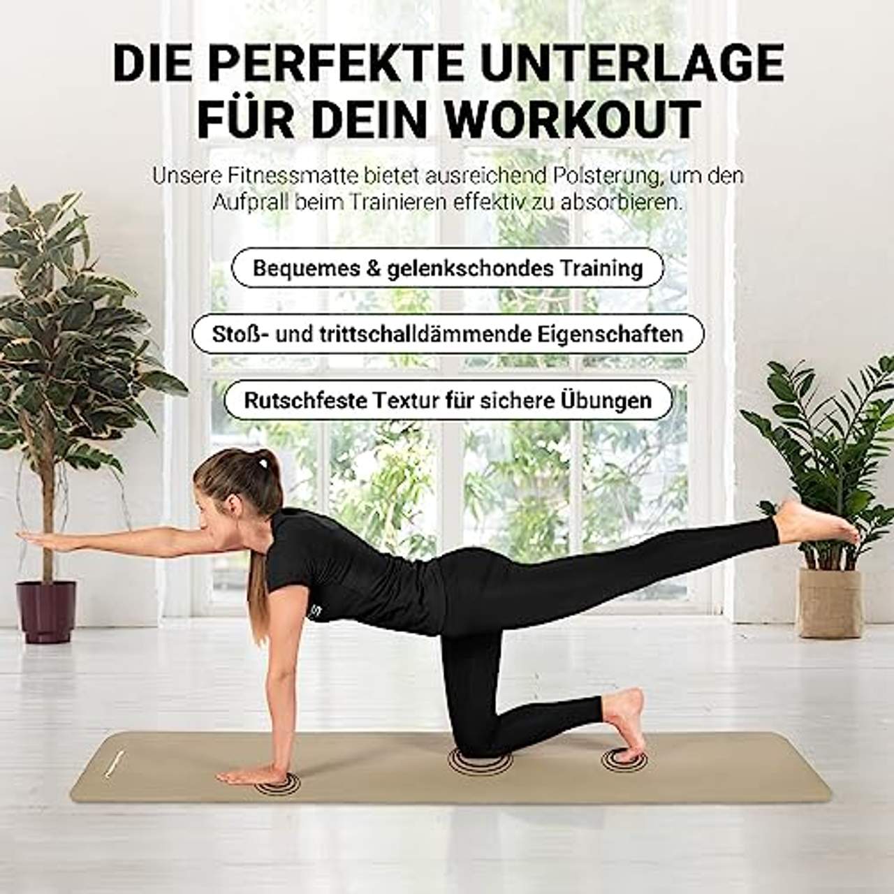 MSPORTS Gymnastikmatte Premium inkl. Tragegurt