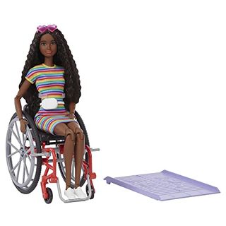 ​Barbie Fashionistas Doll #166 with Wheelchair & Crimped Brunette