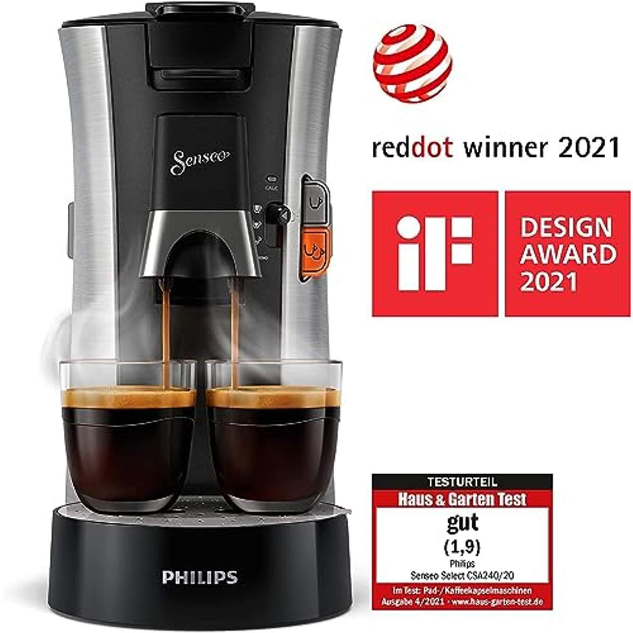 Philips Senseo Select Kaffeepadmaschine mit Crema Plus Technologie