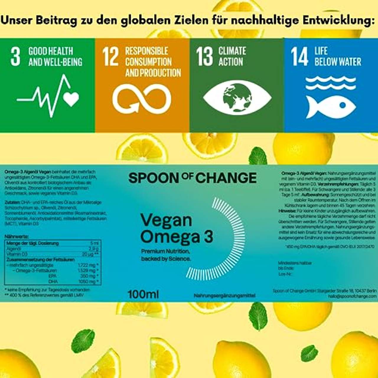 Spoon of Change Premium Omega-3 Algenöl Vegan