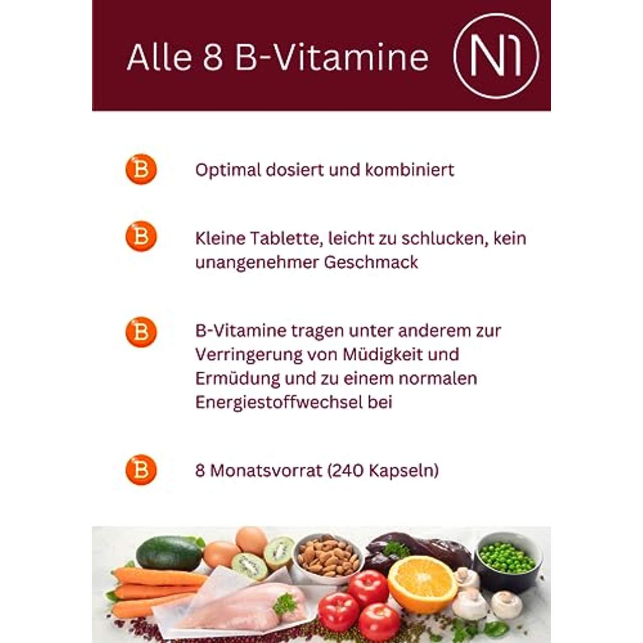 N1 Vitamin B Komplex hochdosiert mit Vitamin B 12 vegan
