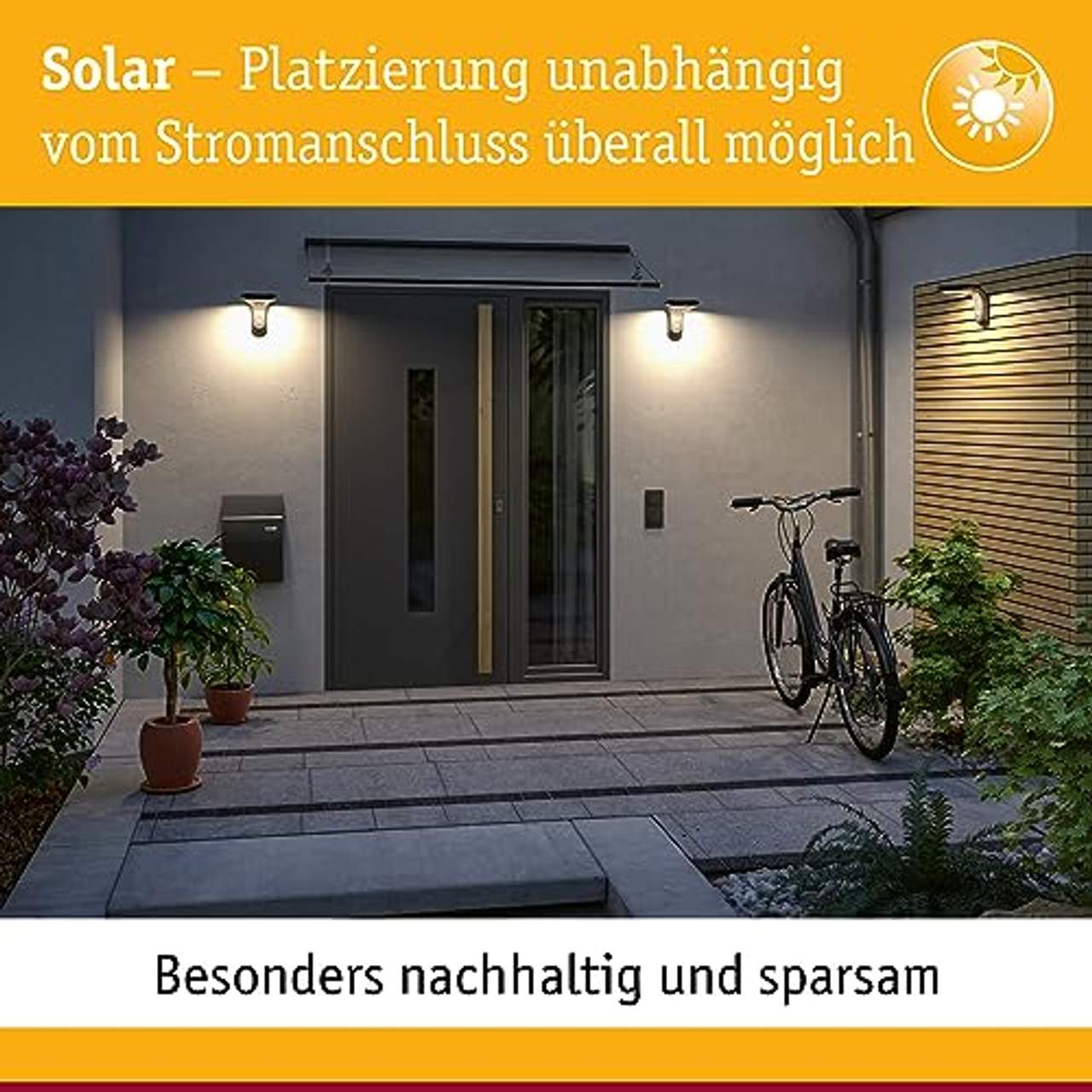 Paulmann 79842 LED Solar Hausnummer 1 IP44 Warmweiß Akku wechselbar incl