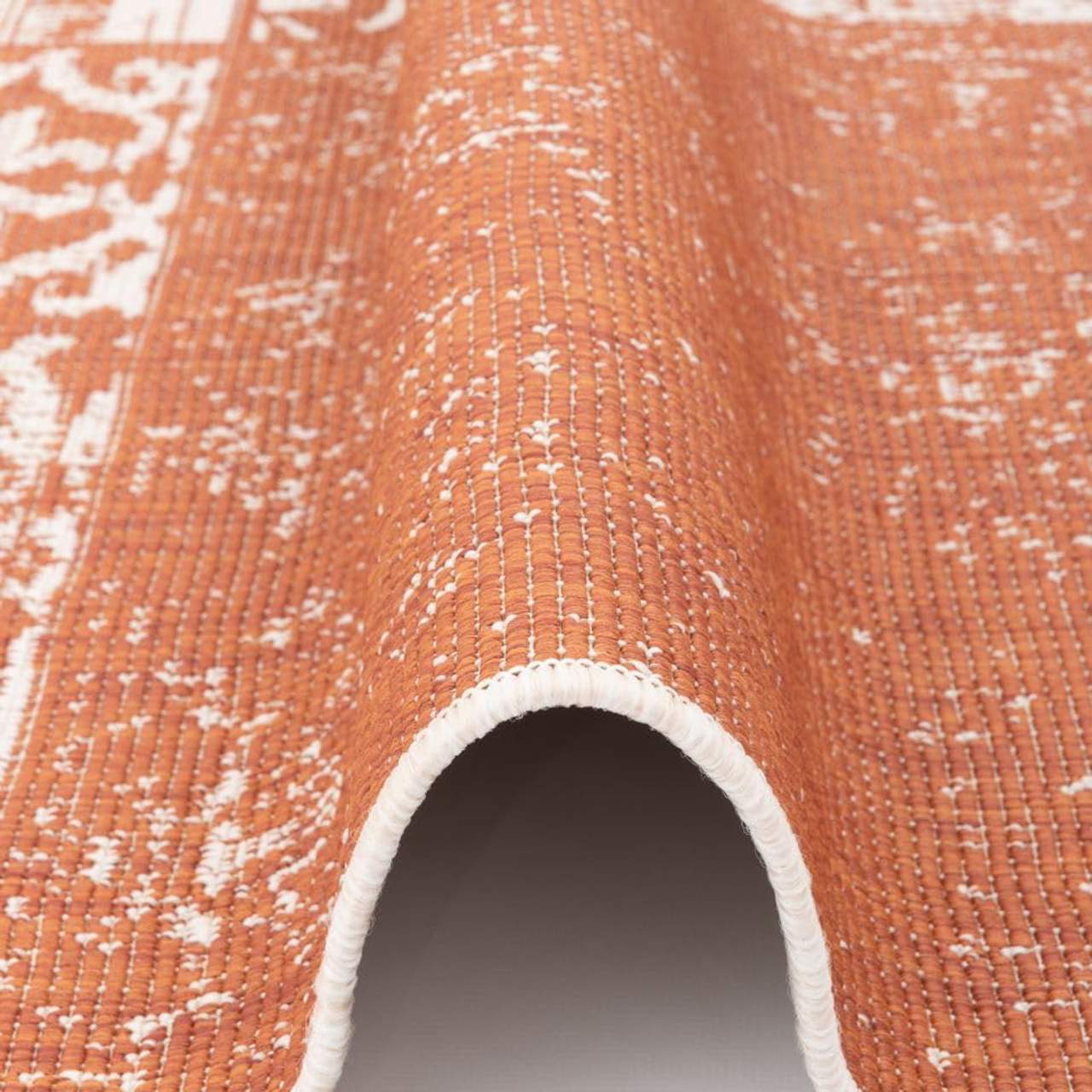 In & Outdoor Teppich Flachgewebe Carpetto Terrakotta Patchwork