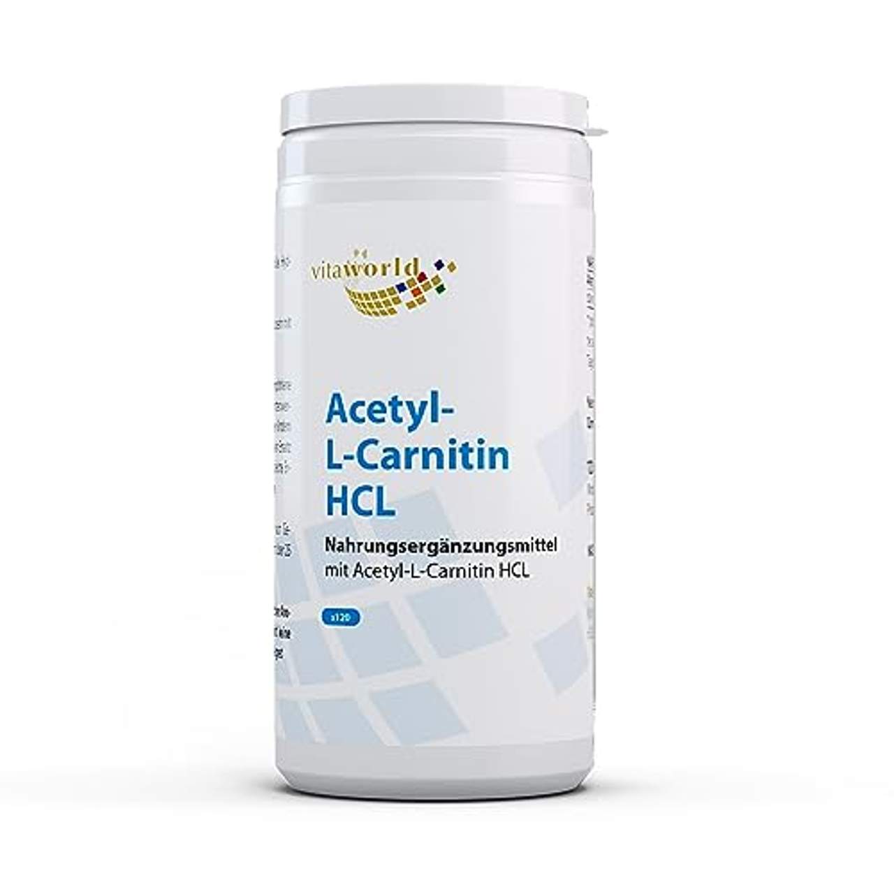 Vita World Acetyl-L-Carnitin HCL 1000mg pro Kapsel 120 Kapseln hohe Bioverfügbarkeit