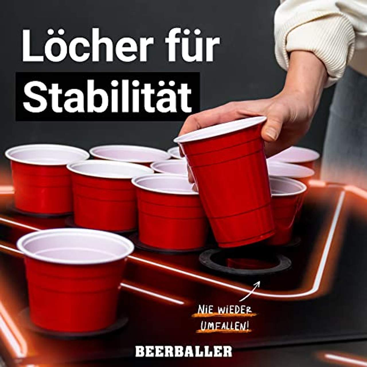 BeerBaller LED Beer Pong Tisch