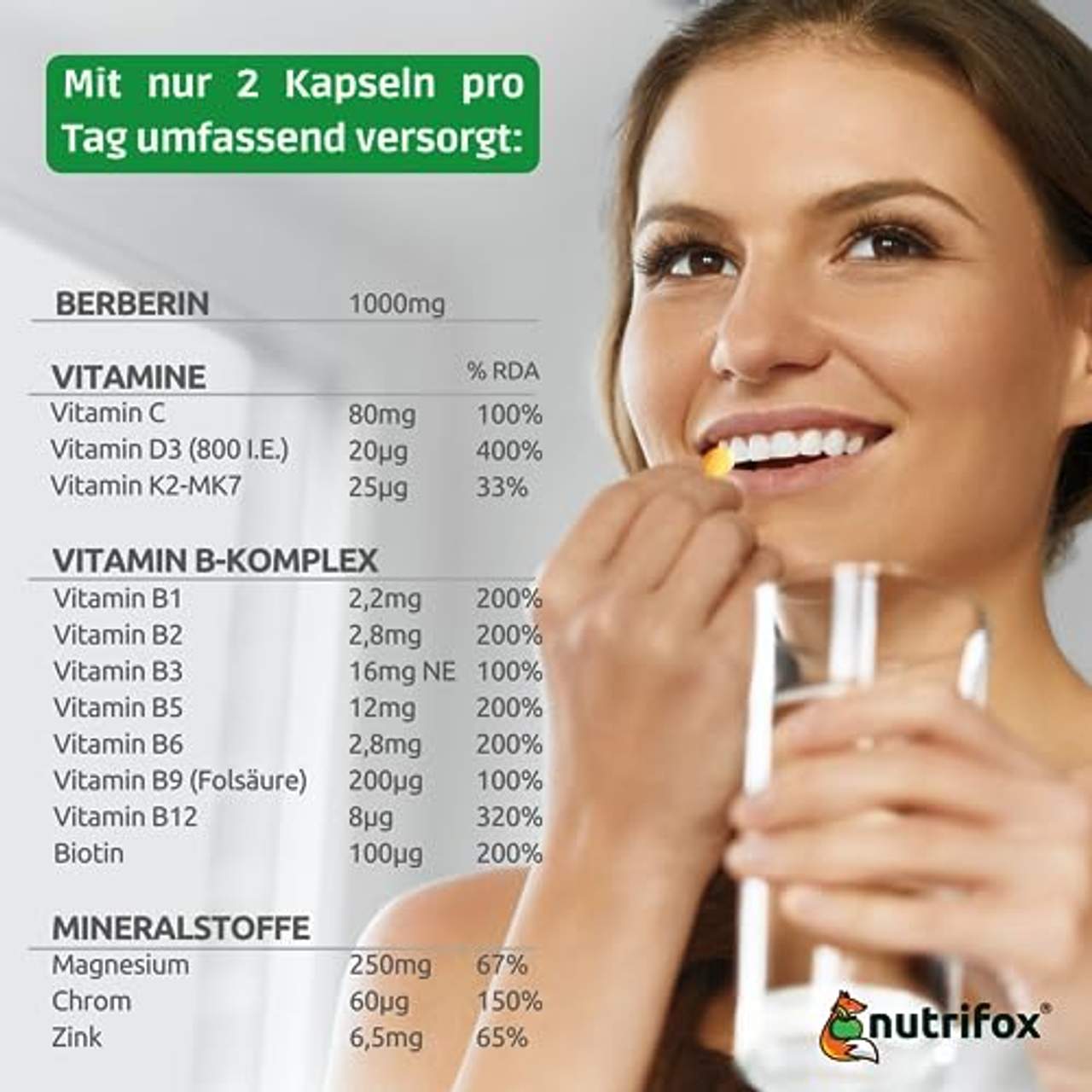 Berberin 500 mg Plus Multivitamine & Mineralstoffe