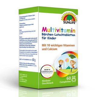 Sunlife Multivitamin Bärchen-Lutschtabletten für Kinder: Mit 10 wichtigen Vitaminen & Calcium