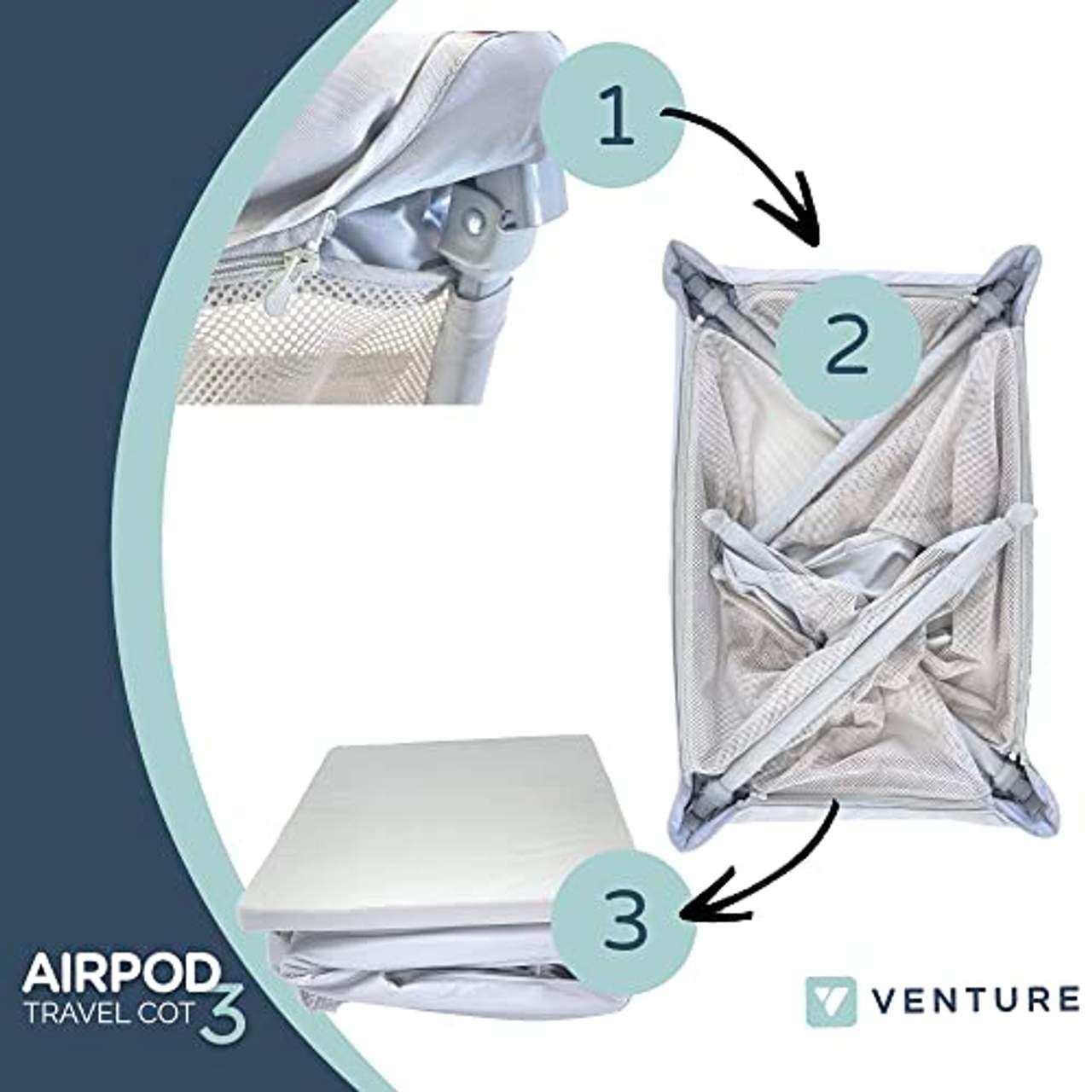 Venture Airpod Reisebett inkl. Schaumstoffmatratze und Tragetasche