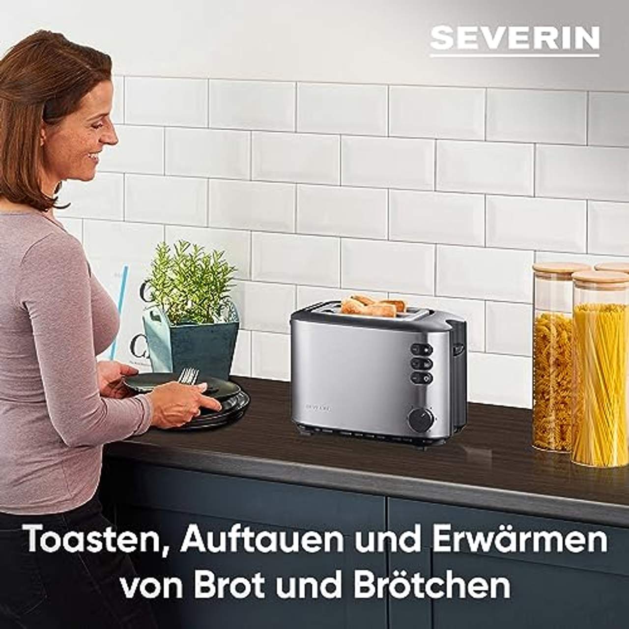 SEVERIN Automatik-Toaster Inkl Brötchen-Röstaufsatz