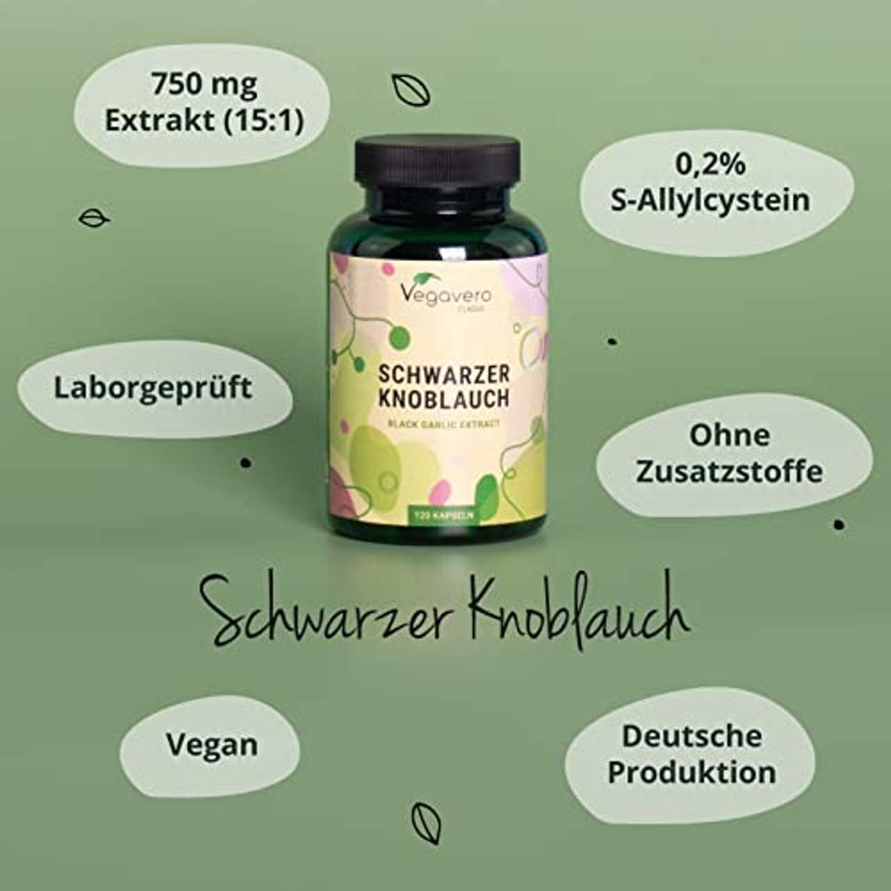 Schwarzer Knoblauch Vegavero 6000 mg