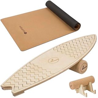 valuents Balance Board aus Holz in Surfboard Form