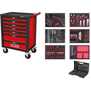 KS Tools Werkstattwagen mit 7 Schubladen und 598 Premium-Werkzeugen
