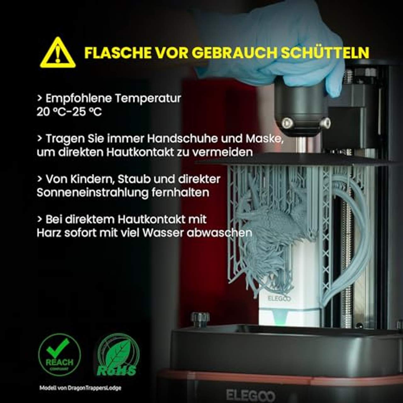 ELEGOO ABS-Like 3D Drucker Resin LCD UV-härtendes Harz 405nm Standard