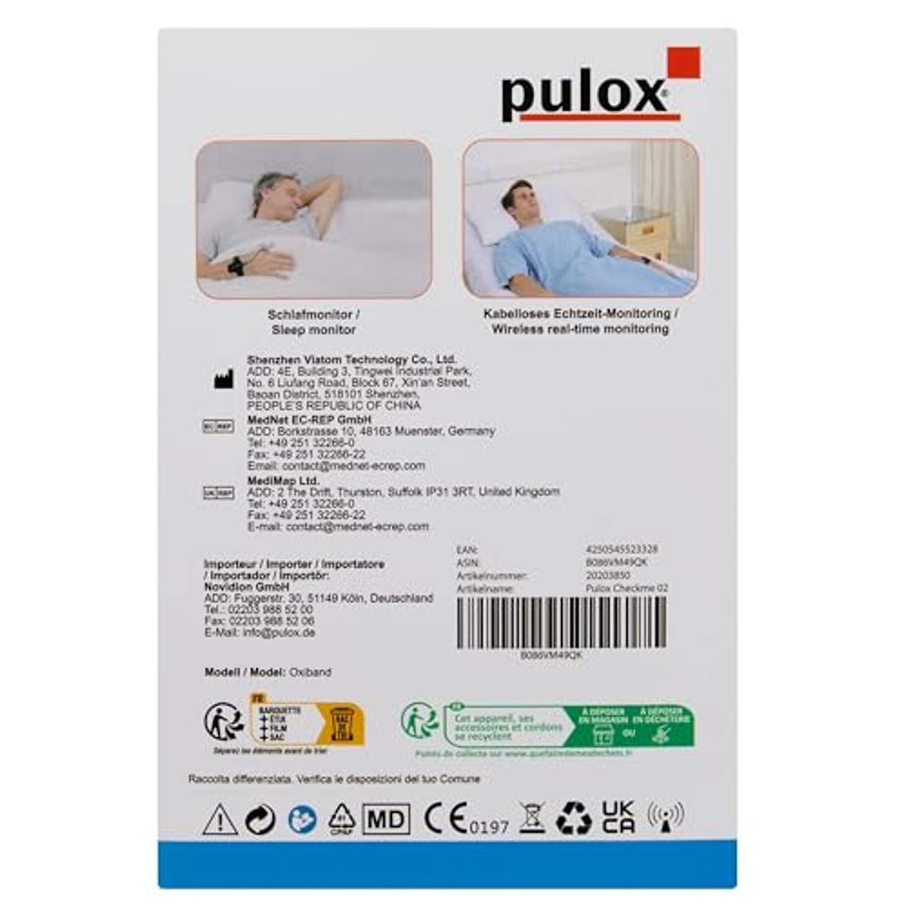 Pulox by Viatom Checkme O2 smartes Handgelenk Pulsoximeter