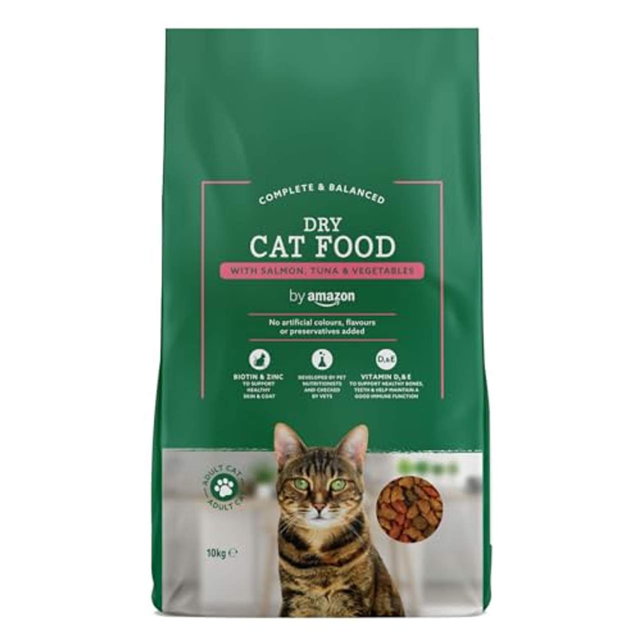 Amazon-Marke: Solimo Komplett-Trockenfutter für erwachsene Katzen mit Lachs