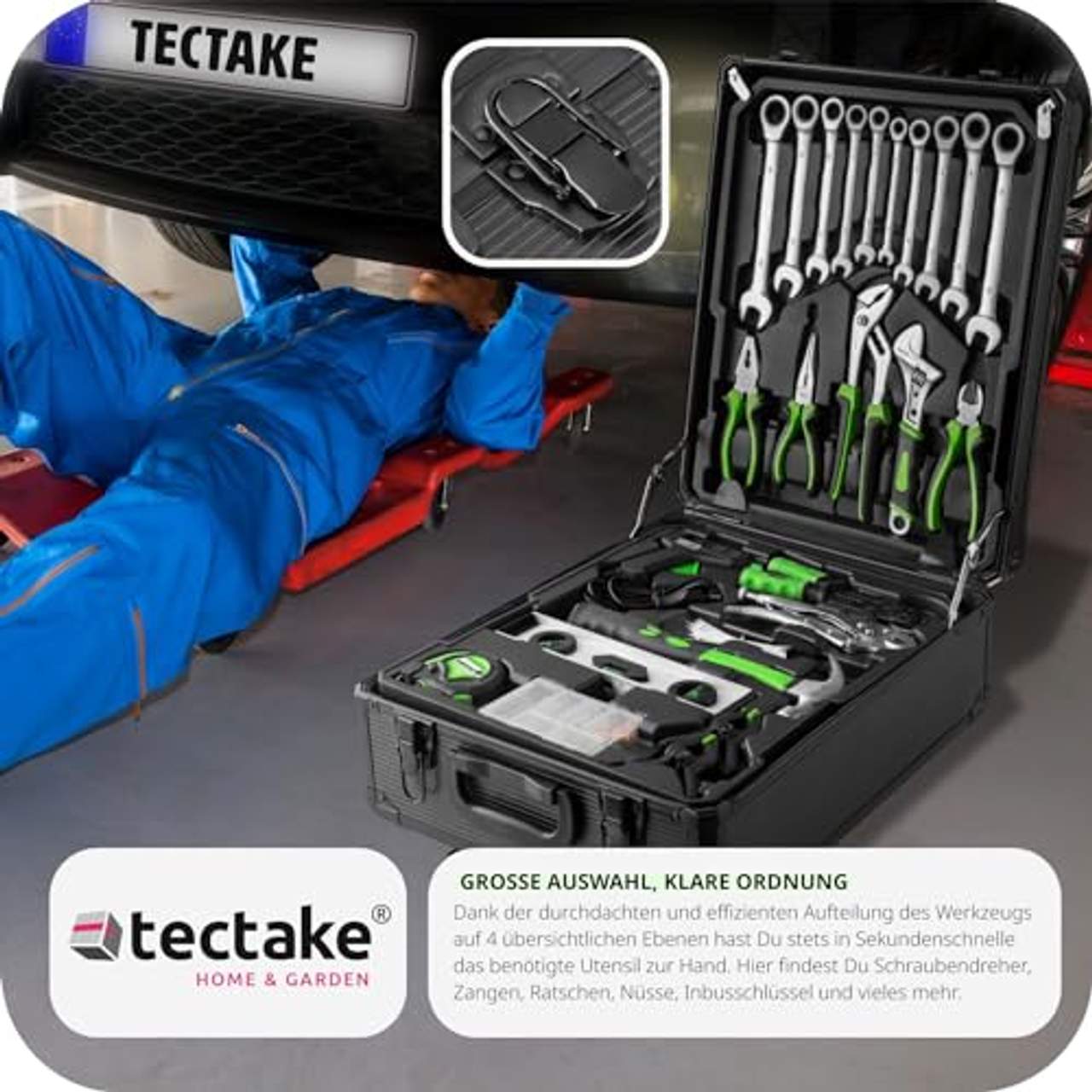 TecTake 899 teiliger Alu Werkzeugkoffer Trolley