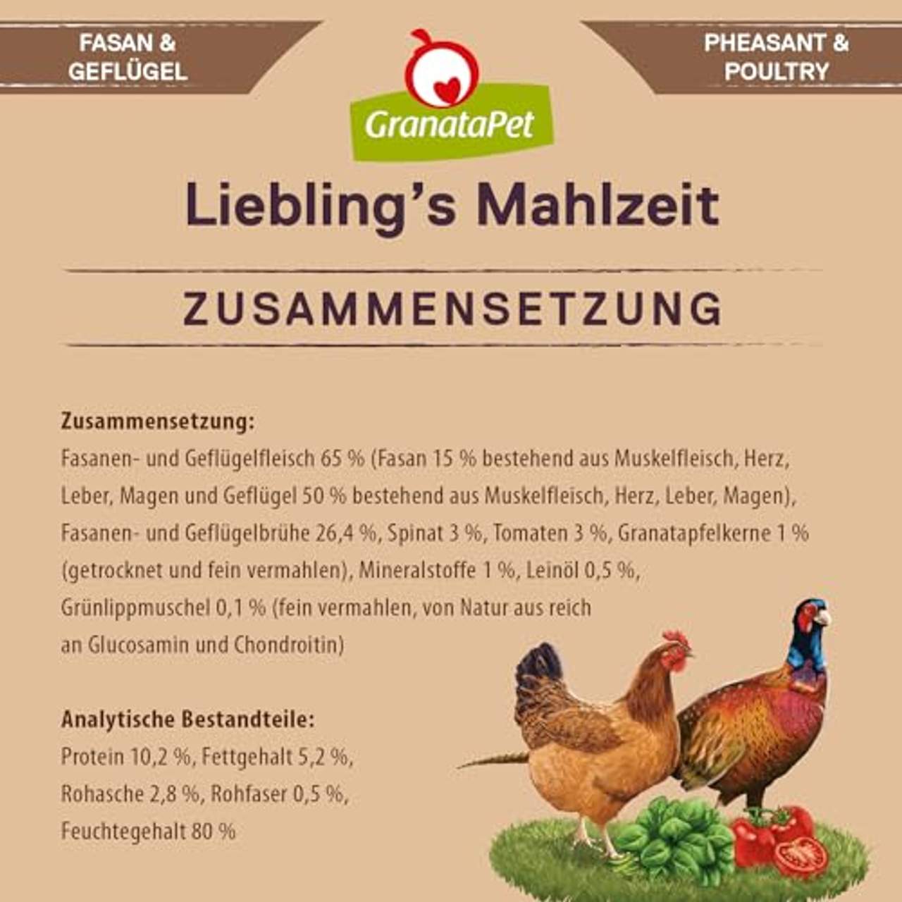 GranataPet Liebling's Mahlzeit Nassfutter Fasan & Geflügel