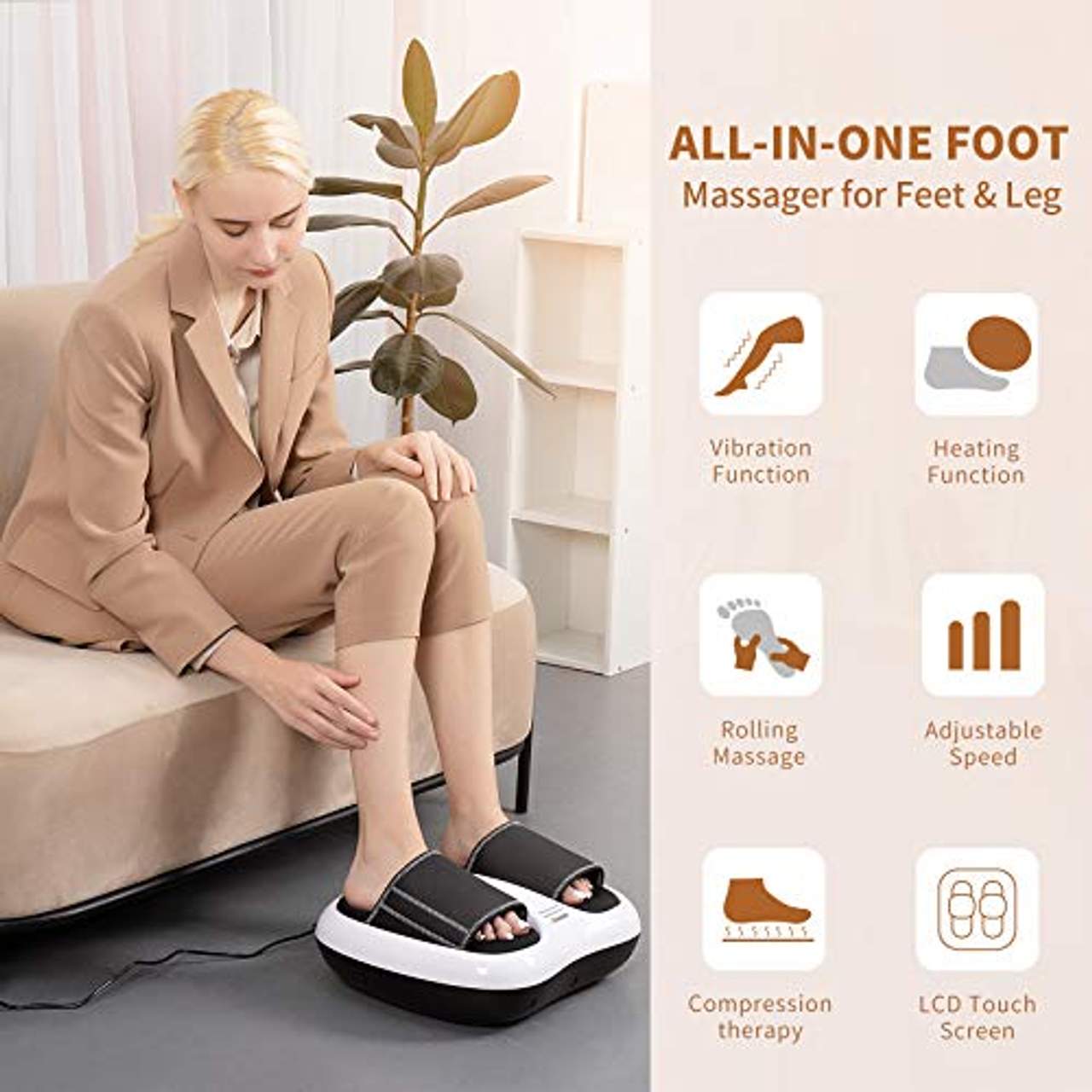 Turejo Fußmassagegerät Turejo Elektrisches 3D Shiatsue Fußmassagegerät