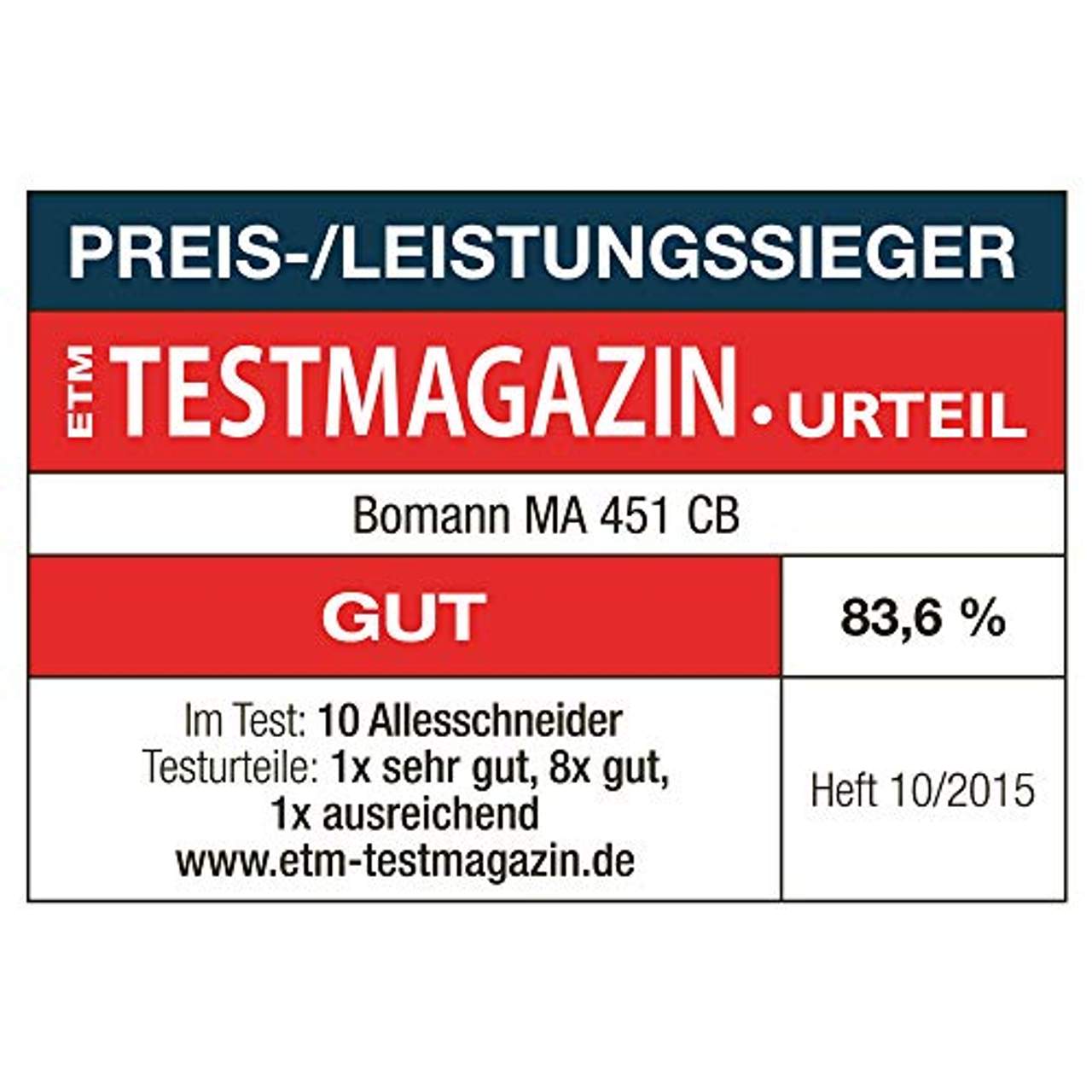 Bomann MA 451 CB Vollmetall-Allesschneider