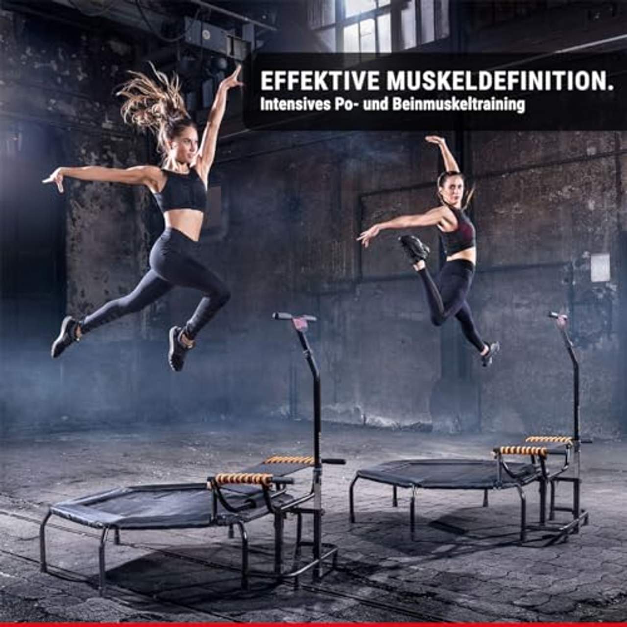HAMMER Fitness-Trampolin JumpStep Flexibles & gelenkschonendes Step-Board