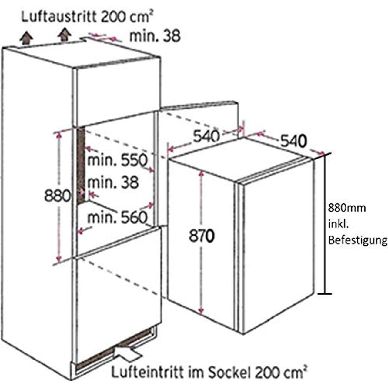 SCHOEPF Einbaukühlschrank KSE510A+ 