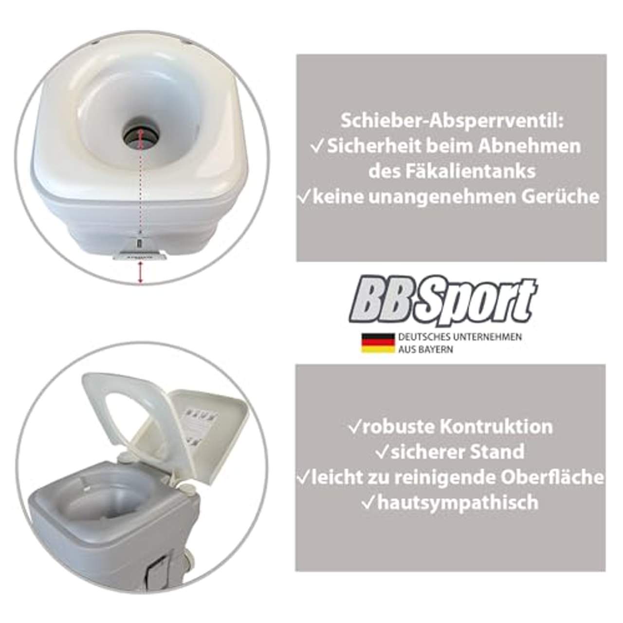 BB Sport Tragbare Campingtoilette 20l Mobile chemische Toilette