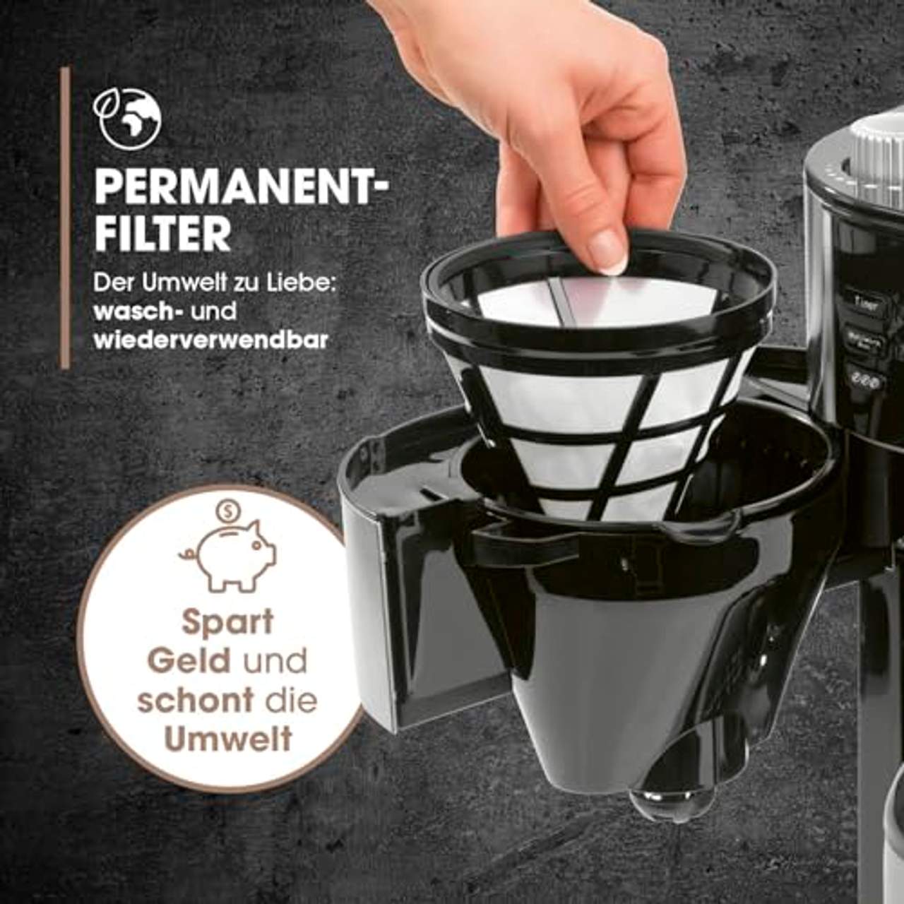 Barista Filterkaffeemaschine mit Mahlwerk mit Thermokanne