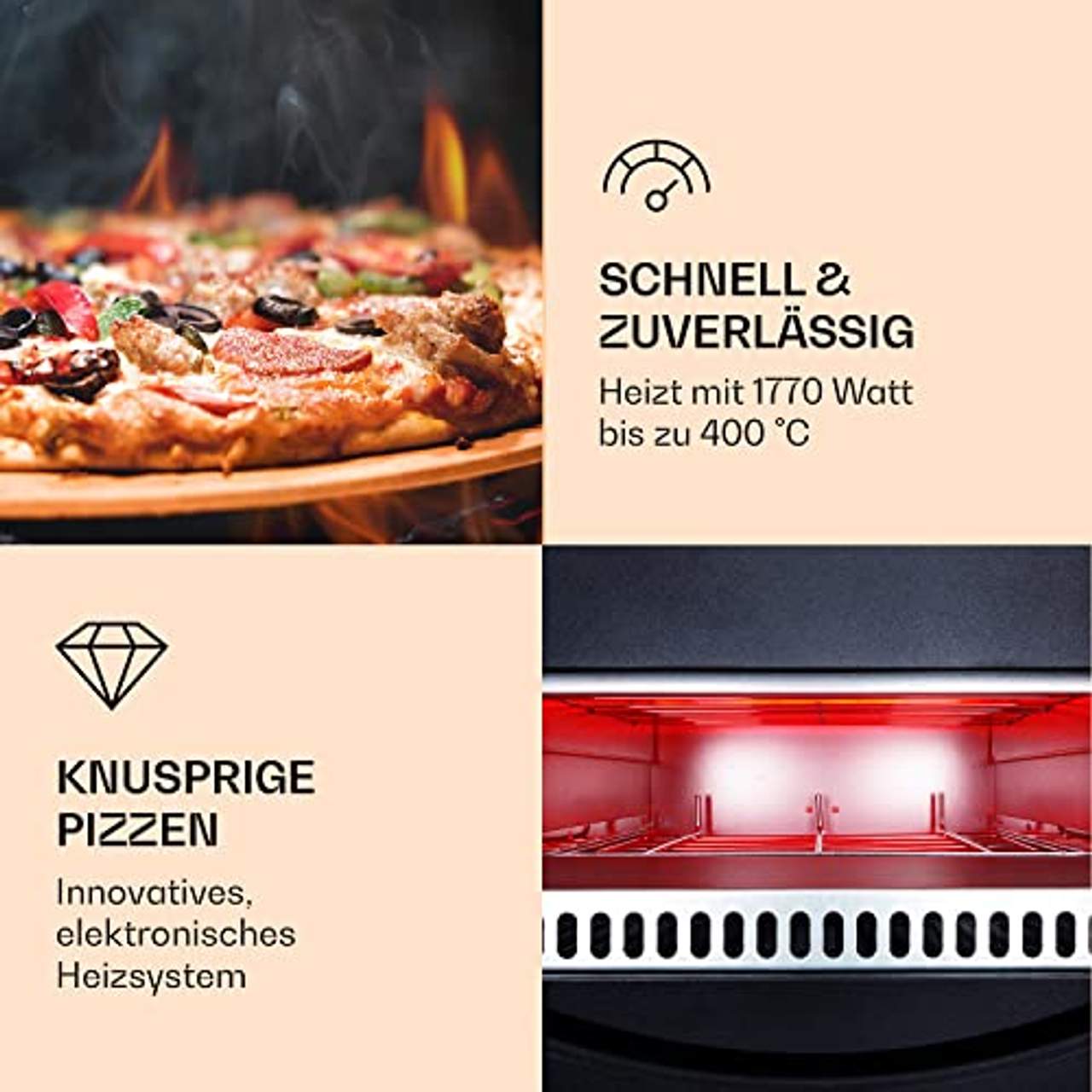 Klarstein Pizzaofen Elektro Pizza Ofen