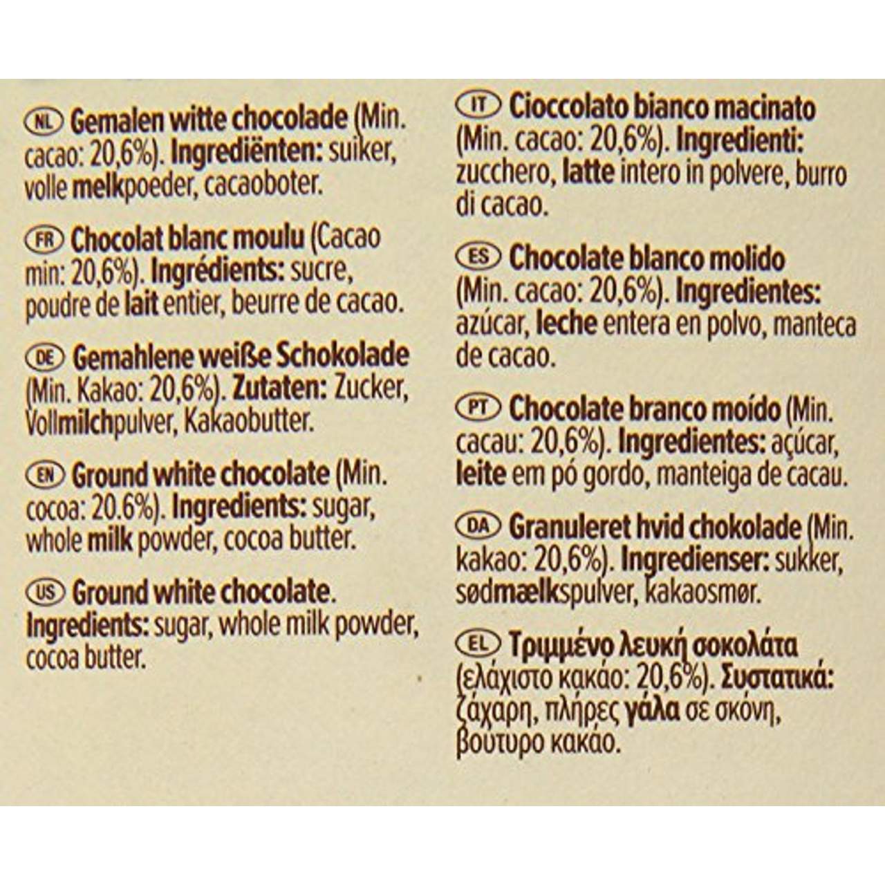 Callebaut Ground White Chocolate Trinkschokolade Weiss