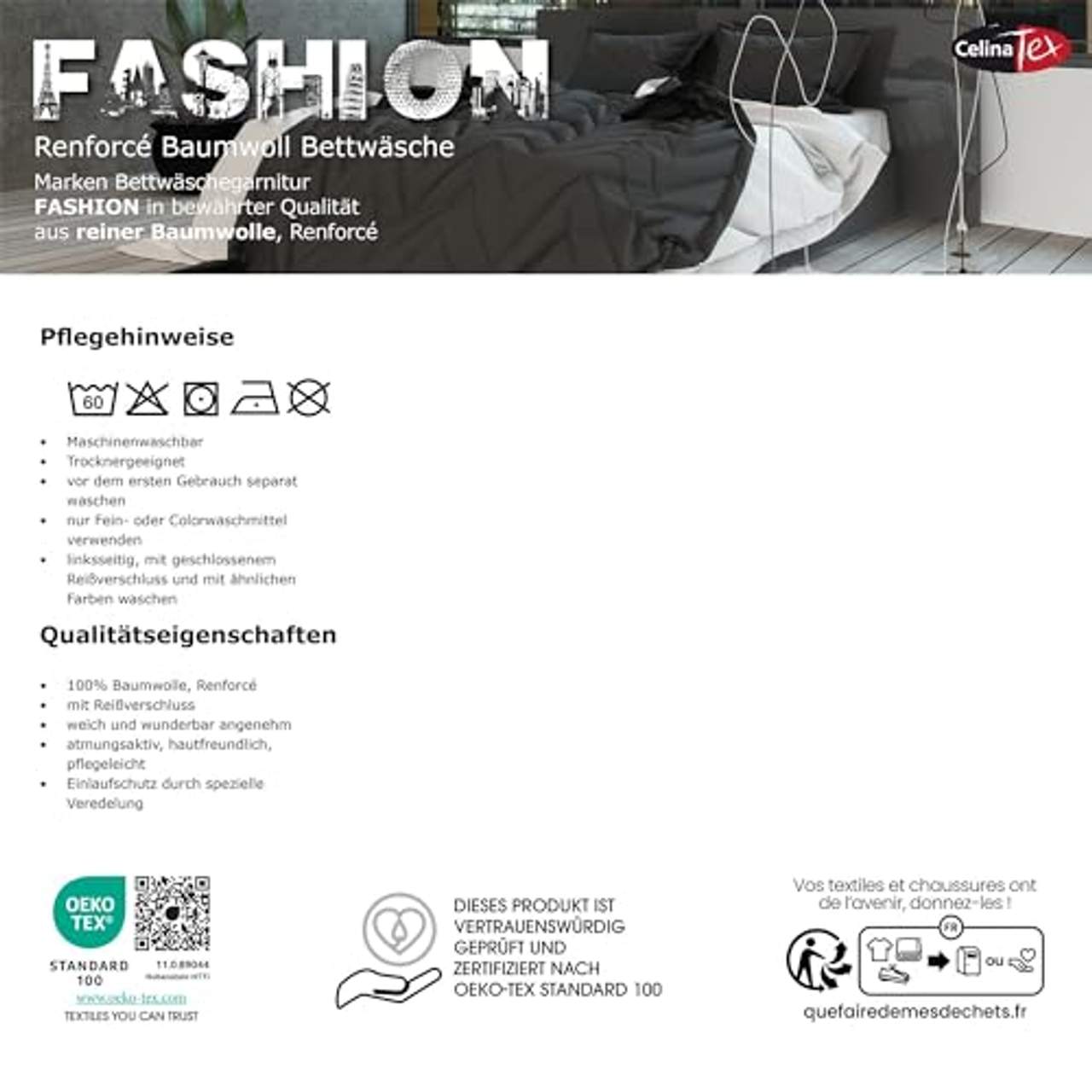 CelinaTex Fashion Bettwäsche 135x200 cm 2teilig Baumwolle Legra