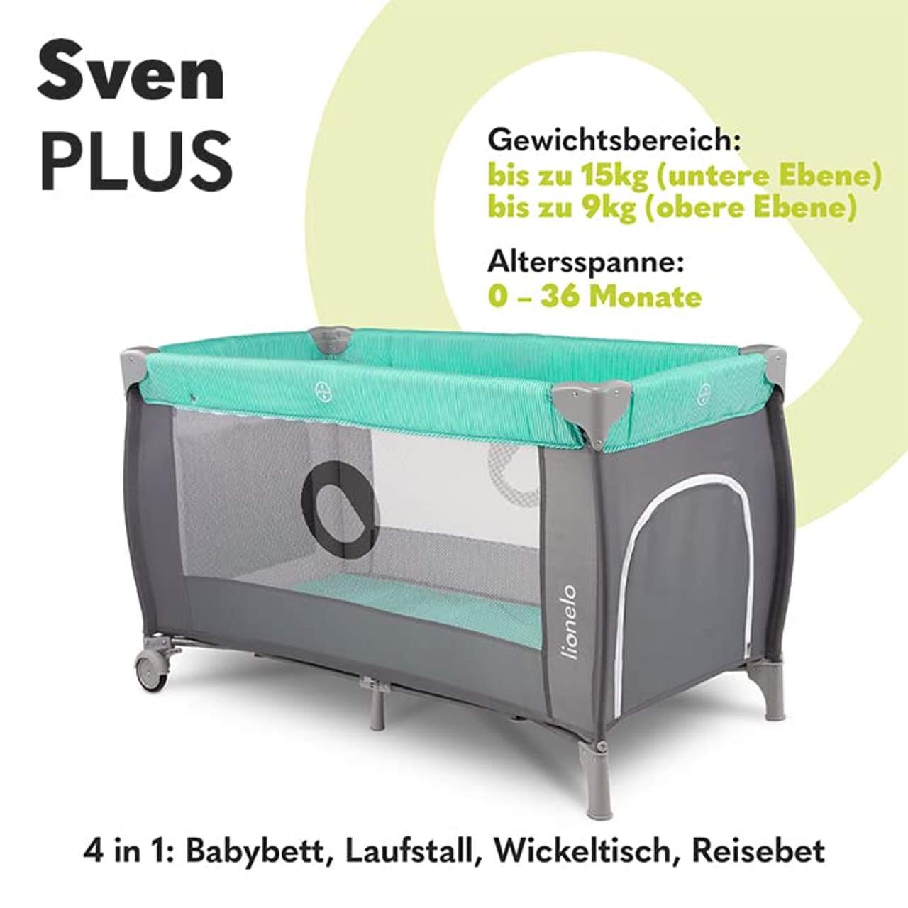 Lionelo Sven Plus 4 in 1 Baby Bett Laufstall 