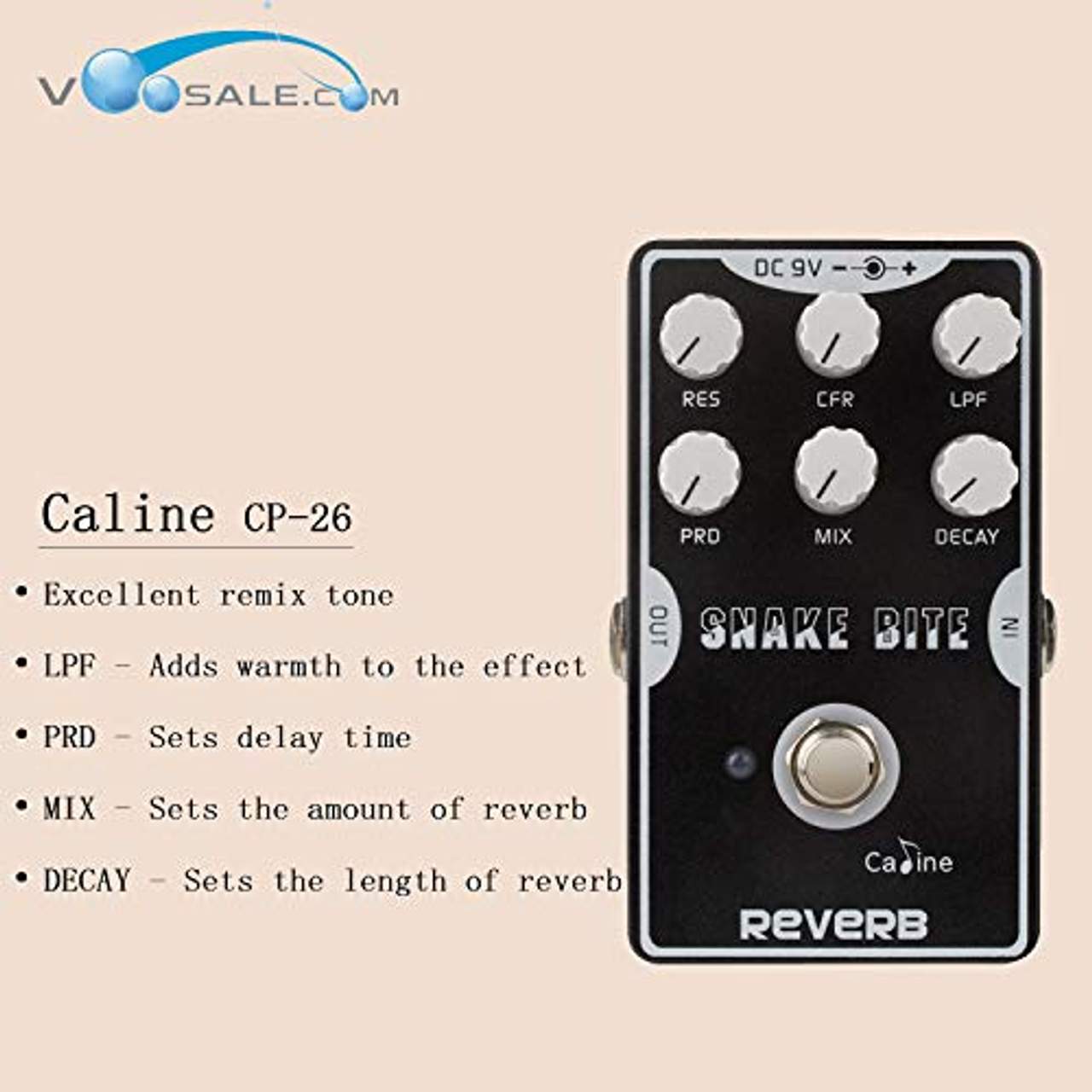 Caline CP-26 Reverb Gitarre Effektpedal Aluminiumlegierung-Gehäuse