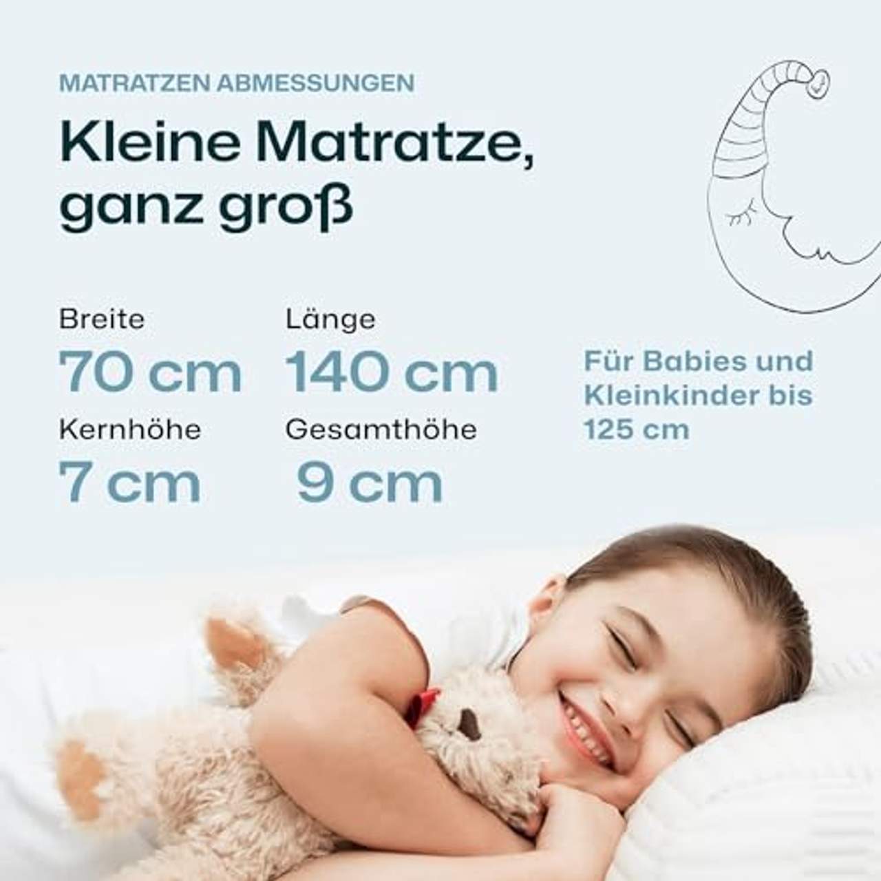 Ravensberger Kinderbett HR-Kaltschaummatratze 70 x 140 cm