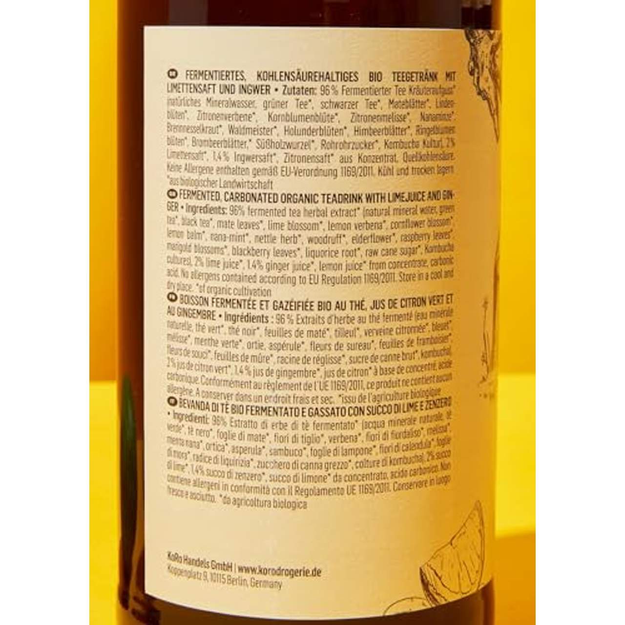 Bio Kombucha-Drink Ingwer Limette 0,75 L