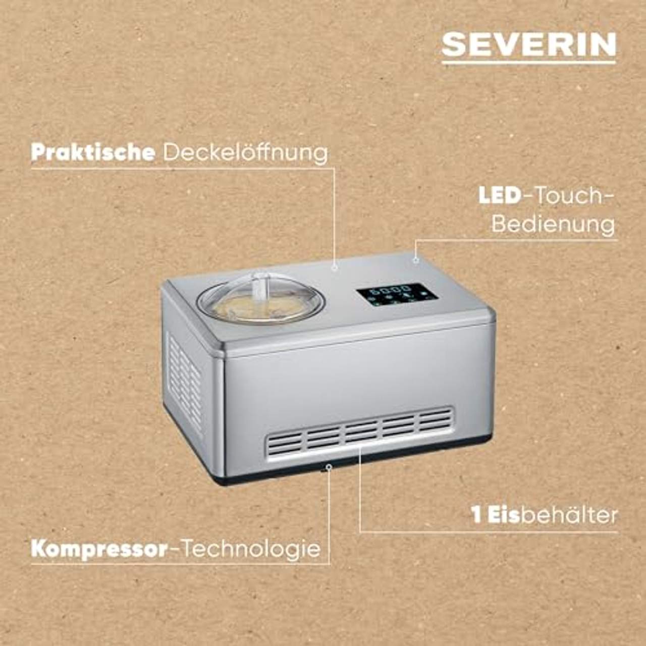 Severin 2-in-1 Eismaschine mit Joghurtfunktion