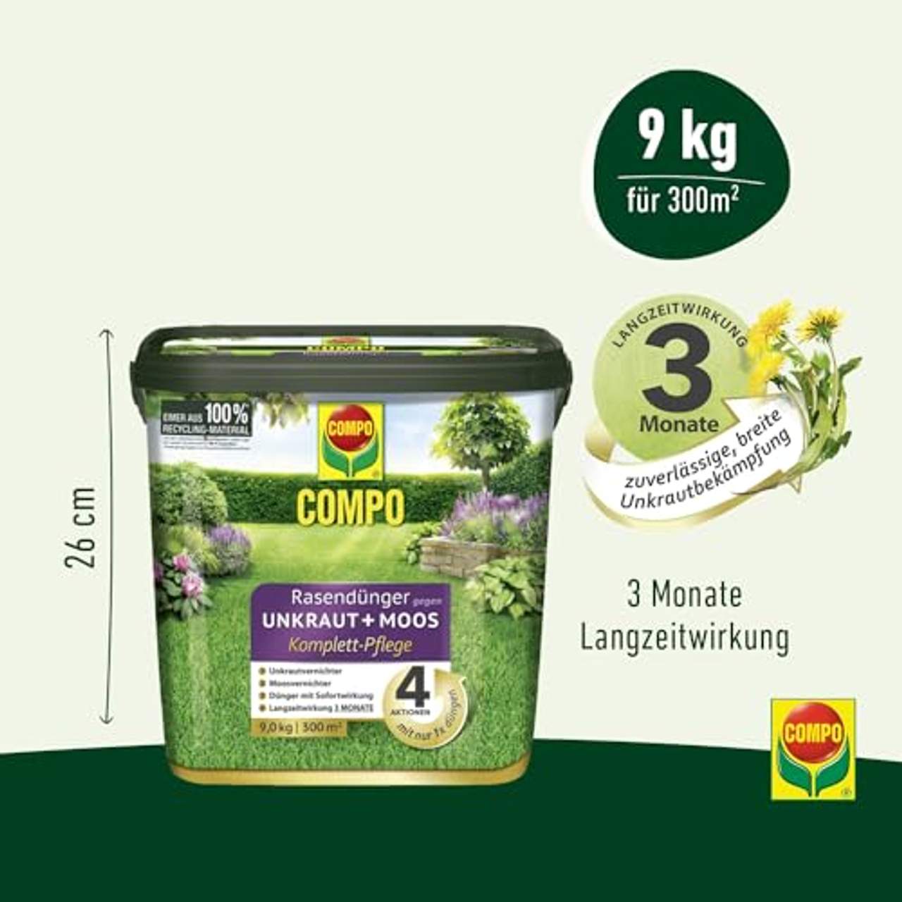 Compo Floranid Rasendünger gegen Unkraut+ Moos Komplett-Pflege