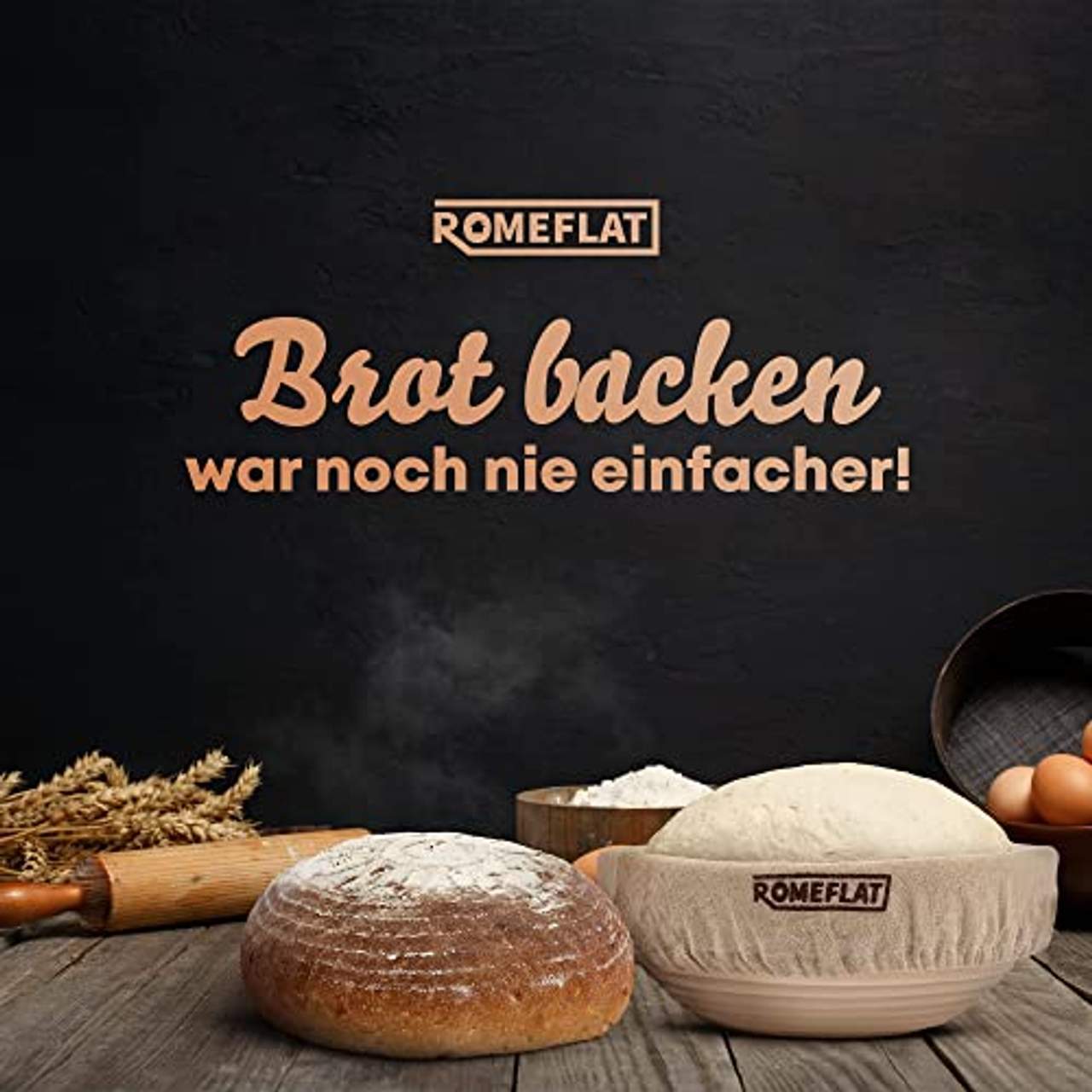 ROMEFLAT Premium Gärkörbchen Set rund